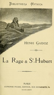 Cover of: La rage & St. Hubert by Henri Gaidoz