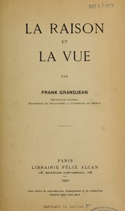 Cover of: La raison et la vue