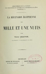 Cover of: La recension égyptienne des Mille et une nuits