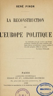 Cover of: La reconstruction de l'Europe politique