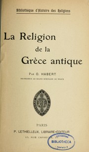 Cover of: La religion de la Grèce antique