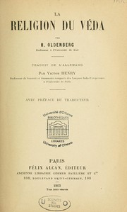 Cover of: La religion du Véda by Hermann Oldenberg