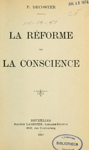 Cover of: La réforme de la conscience