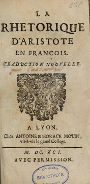 Cover of: La Rhétorique d'Aristote