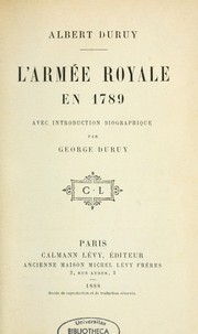 Cover of: L'Armée royale en 1789