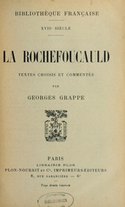 Cover of: La Rochefoucauld