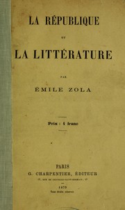 Cover of: La République et la littérature