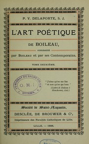 Cover of: L'Art poétique de Boileau, commenté par Boileau et par ses contemporains