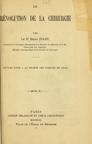 Cover of: La révolution de la chirurgie