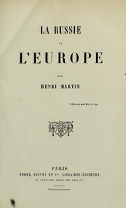 Cover of: La Russie et l'Europe
