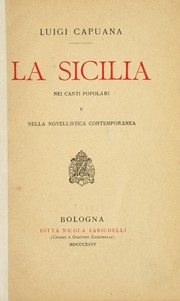 Cover of: La Sicilia nei canti popolari e nella novellistica contemporanea