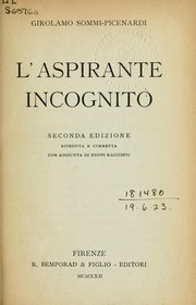 Cover of: L'Aspirante incognito: con aggiunta di nuovi racconti