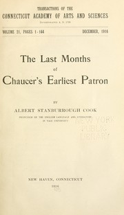 Cover of: The last months of Chaucer's earliest patron by Albert Stanburrough Cook