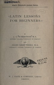 Cover of: Latin lessons for beginners