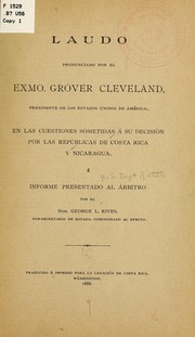 Cover of: Laudo pronunciado por el exmo: Gróver Cleveland