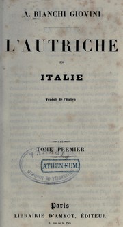 Cover of: L'Autriche en Italie