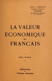 Cover of: La valeur économique du français