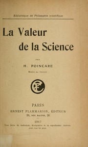 Cover of: La valeur de la science by Henri Poincaré