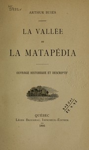 La vallée de la Matapédia by Arthur Buies