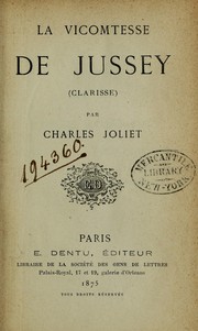 Cover of: La vicomtesse de Jussey (Clarisse)
