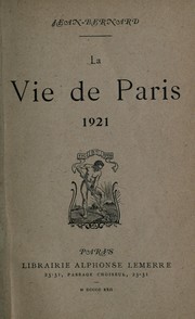 Cover of: La vie de Paris, 1921 by Jean-Jacques Bernard