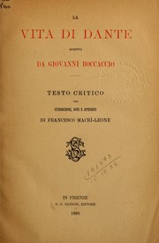 Cover of: La vita di Dante by Giovanni Boccaccio, Giovanni Boccaccio