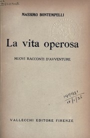 Cover of: La vita operosa by Massimo Bontempelli