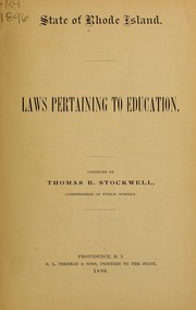 Cover of: Laws pertaining to education. by Rhode Island.