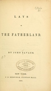 Cover of: Lays of the Fatherland.