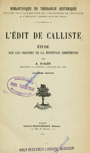 L'édit de Calliste by Adhémar d' Alès