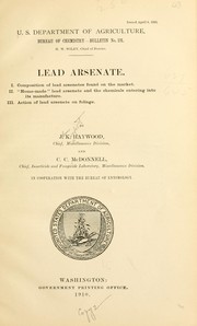 Lead arsenate by John Kerfoot Haywood
