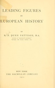 Cover of: Leading figures in European history by Richard Phillipson Dunn-Pattison