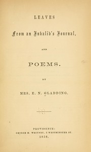 Cover of: Leaves from an invalid's journal, and poems