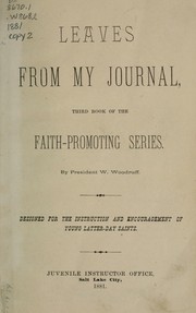 Cover of: Leaves from my journal ... by Wilford Woodruff