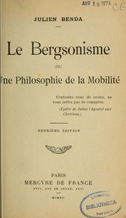 Cover of: Le Bergsonisme, ou, Une Philosophie de la mobilité