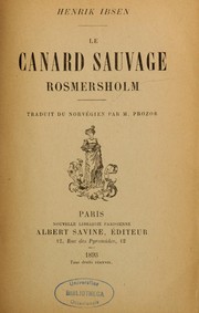 Cover of: Le canard sauvage rosmersholm