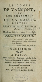 Cover of: Le Comte de Valmont, ou, Les égaremens de la raison by Philippe Louis Gérard