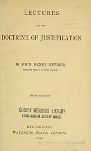 Cover of: Lectures on the doctrine of justification