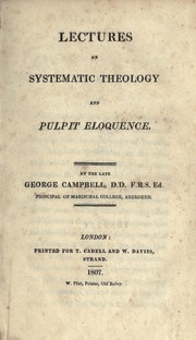 Cover of: Lectures on systematic theology and pulpit eloquence
