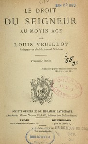 Cover of: Le droit du seigneur au Moyen Age