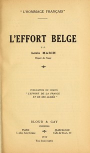 Cover of: L'effort belge