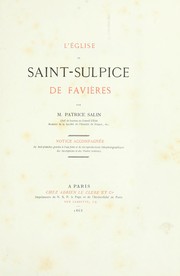 Cover of: L'église de Saint-Sulpice de Favières