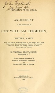 Leighton genealogy by Tristram Frost Jordan