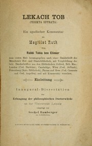 Cover of: Lekach Tob (Pesikta Sutrata) by Seckel Bamberger