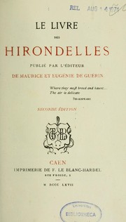 Le livre des hirondelles by G. S. Trébutien