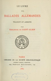 Le livre des ballades allemandes by Emmanuel de Saint-Albin