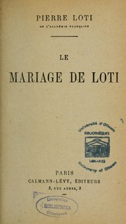 Cover of: Le Mariage de Loti