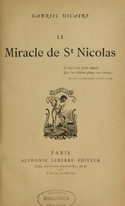 Cover of: Le Miracle de saint Nicolas by Marius Tapora
