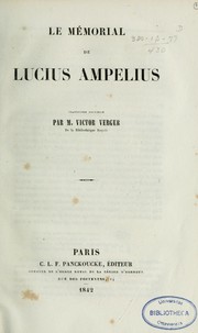 Cover of: Le Mémorial de Lucius Ampelius by Lucius Ampelius