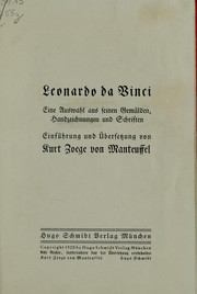 Cover of: Leonardo da Vinci by Leonardo da Vinci